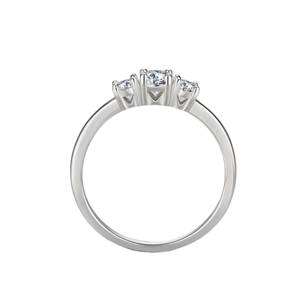 Delicate Silver 925 Crown Ring With Diamonds - image 2